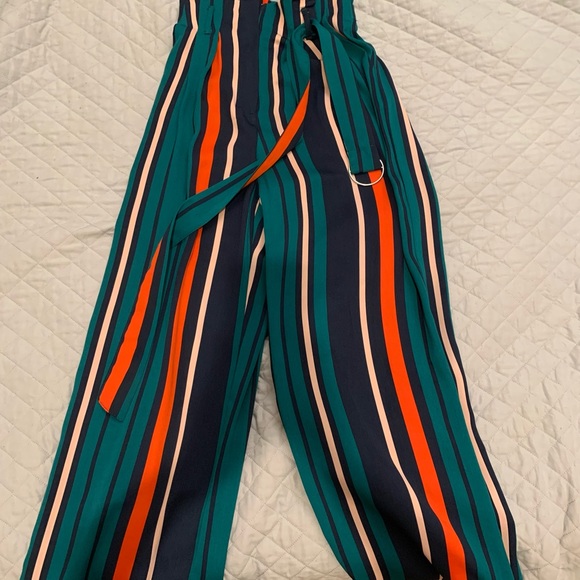 Bershka multi stripe tie d ring wide leg pants - Picture 4 of 4